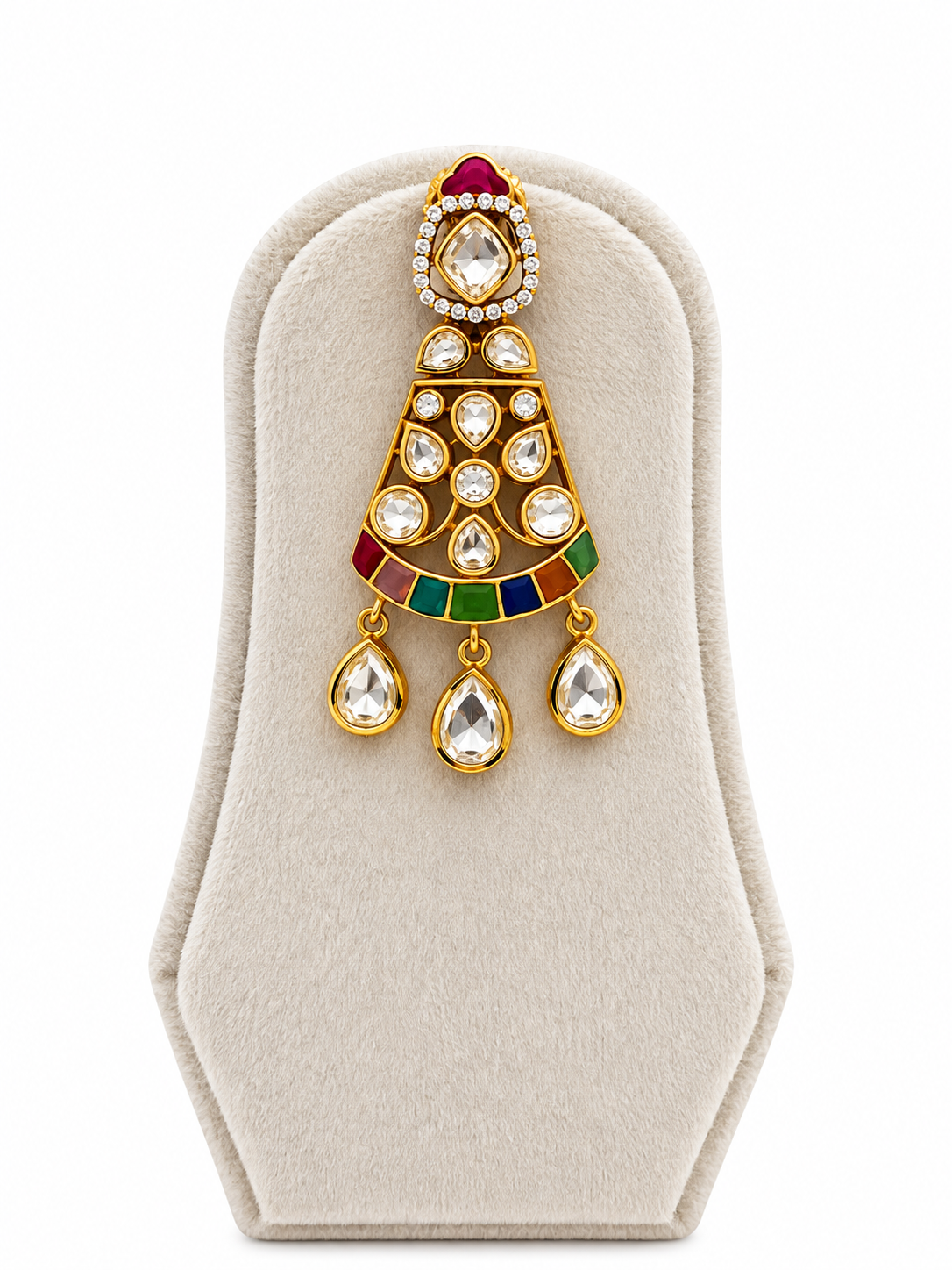 Phulkari Kundan set
