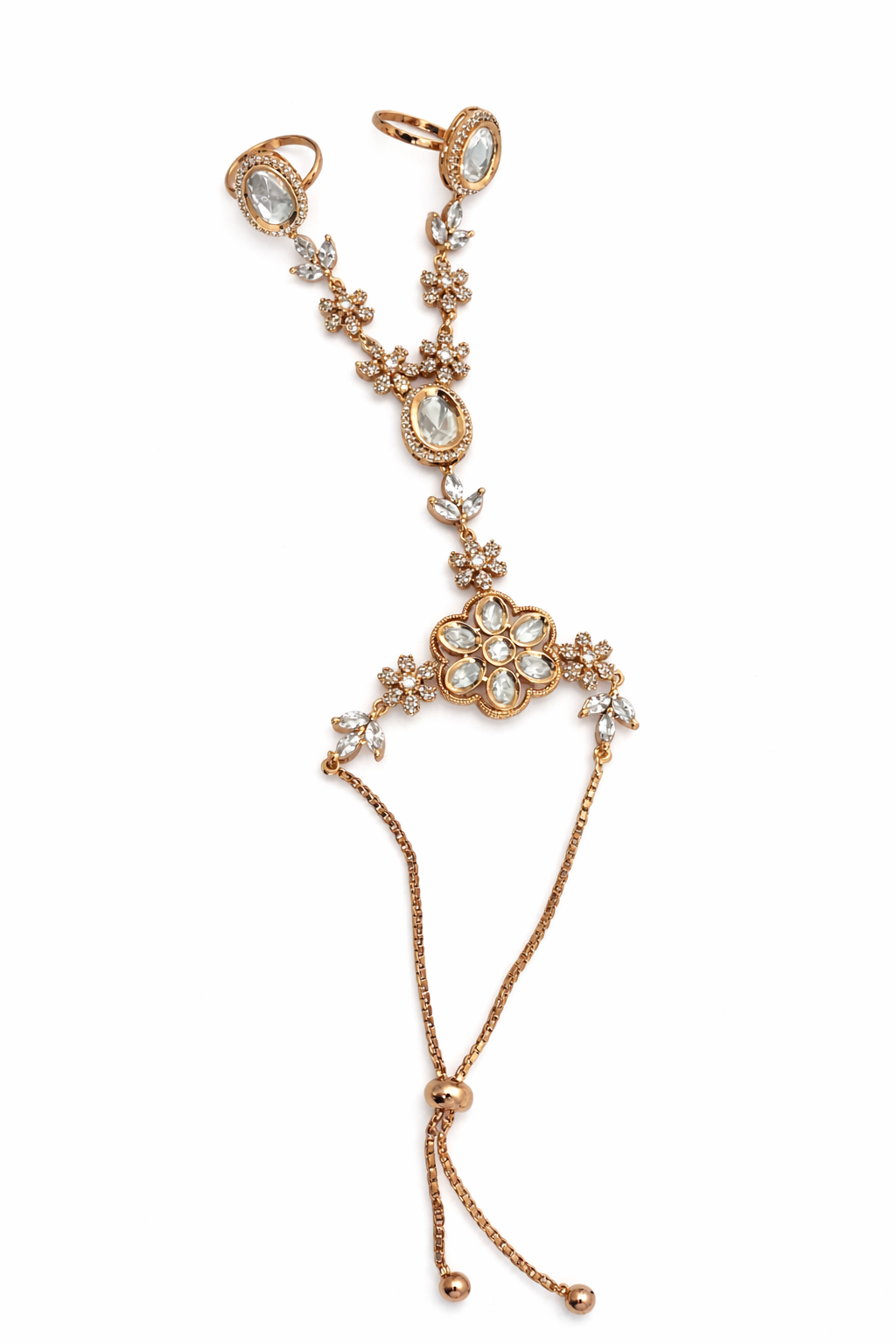 Floral Kundan Hathphool Set