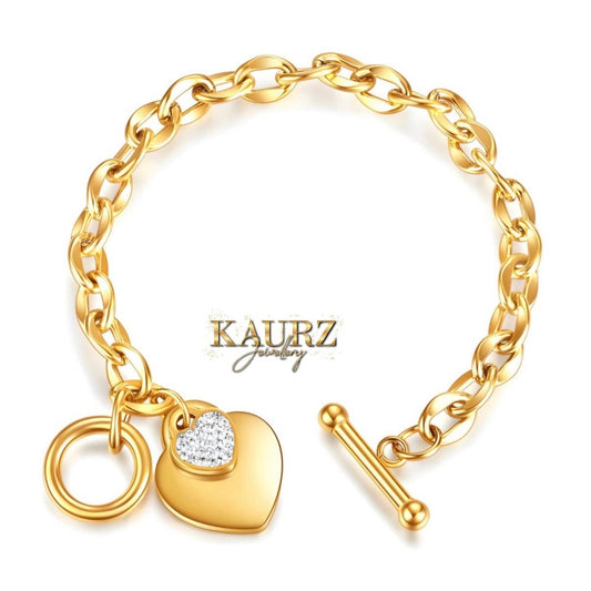 Heart charm bracelet